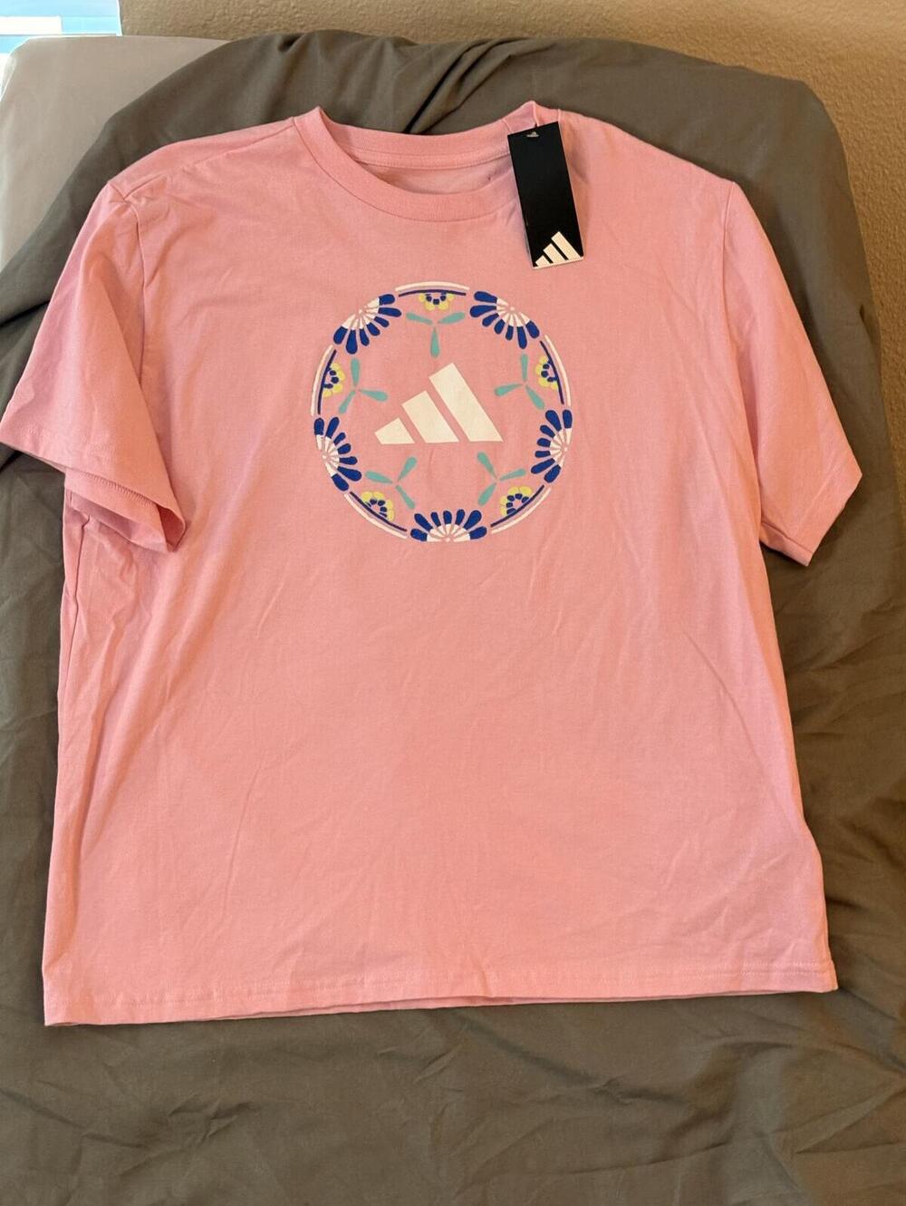 adidas Pink Graphic Logo T-Shirt with Tags - Picture 11 of 15